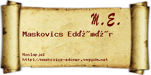 Maskovics Edömér névjegykártya